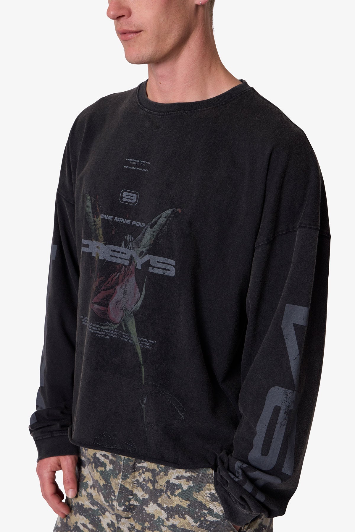 Preys L/S Tee - Washed Black