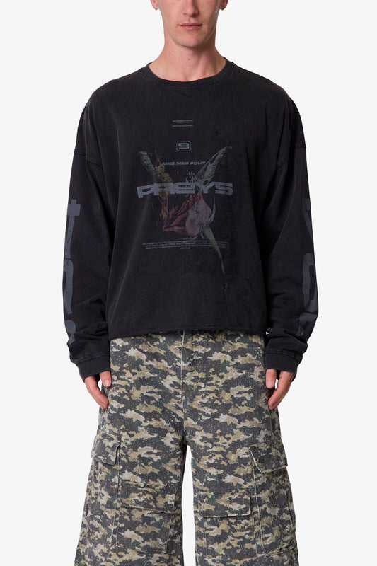 Preys L/S Tee - Washed Black
