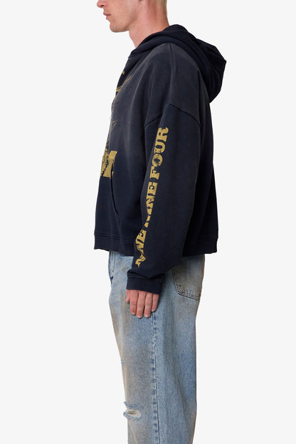 Quiet Zip Up Hoodie - Washed Black
