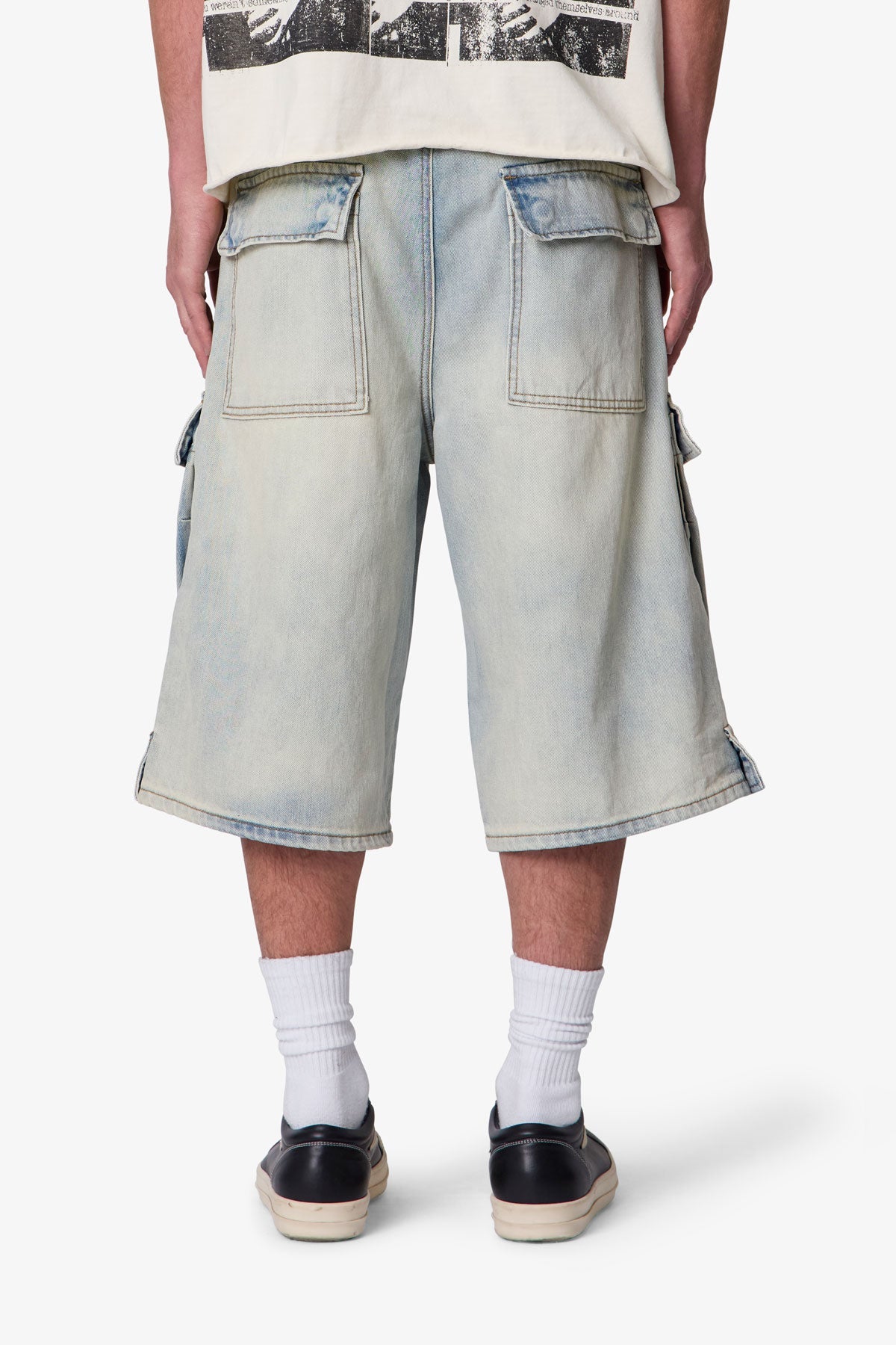 Rave Cargo Denim Shorts - Vintage Blue