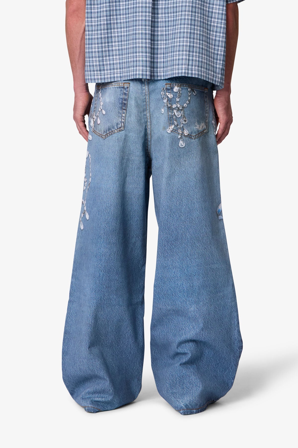 Rave Chain Printed Denim - Vintage Blue