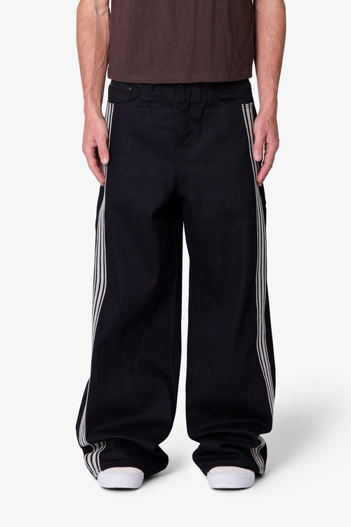 Rave Stripe Denim - Black