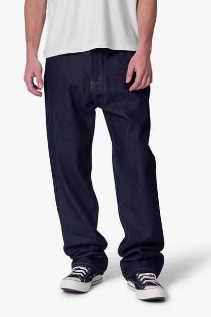Raw Baggy Denim - Rinsed Indigo