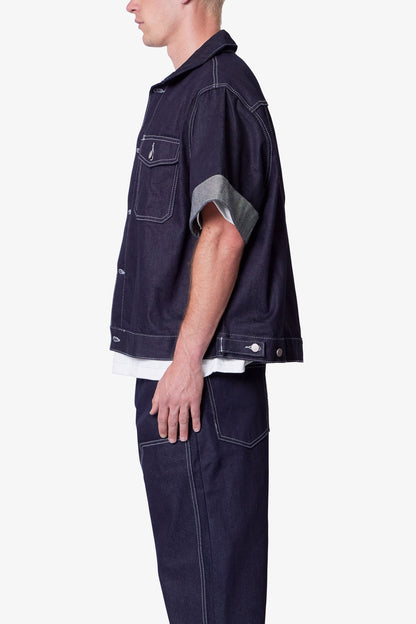 Raw Denim Work Shirt - Blue