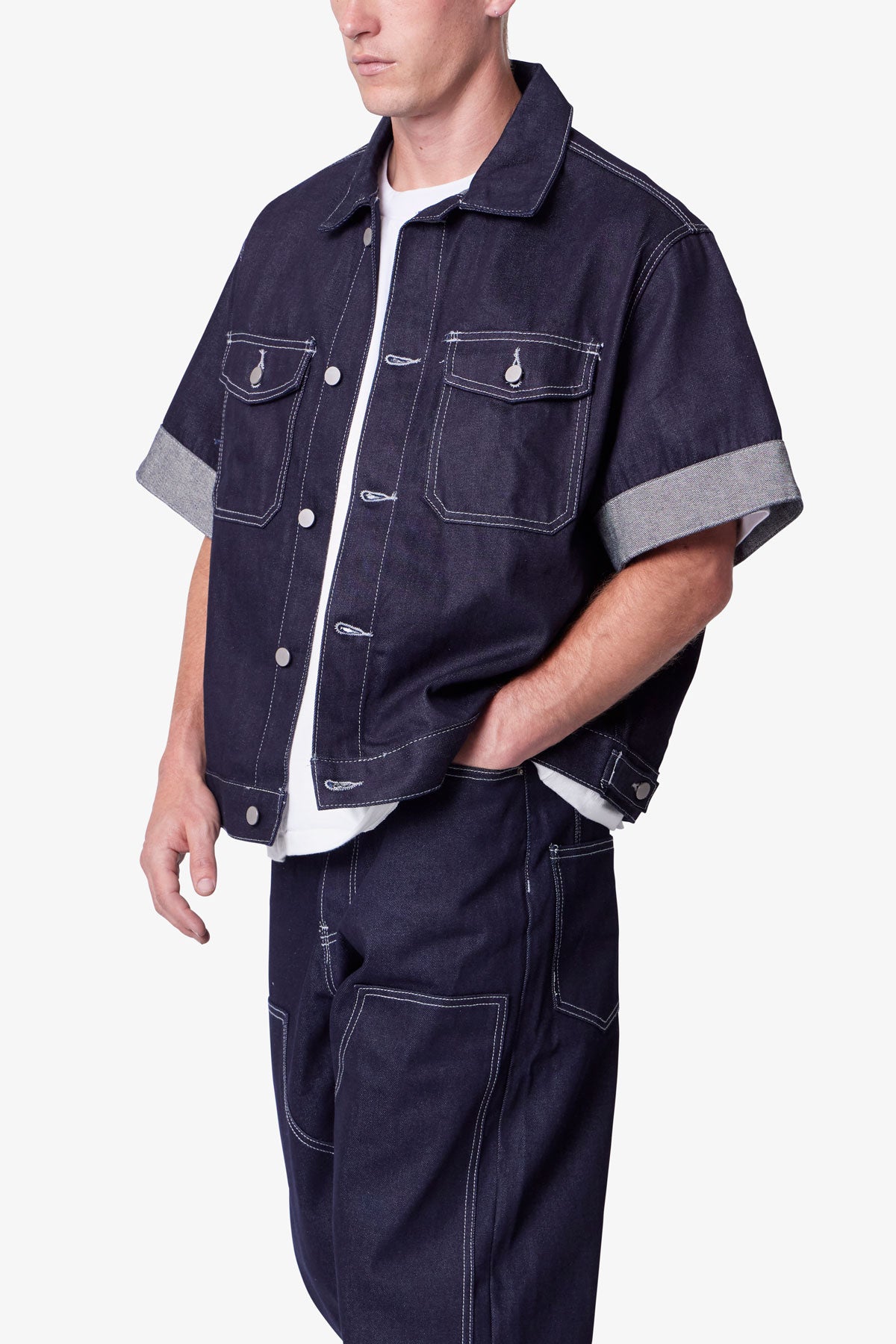 Raw Denim Work Shirt - Blue