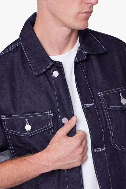 Raw Denim Work Shirt - Blue