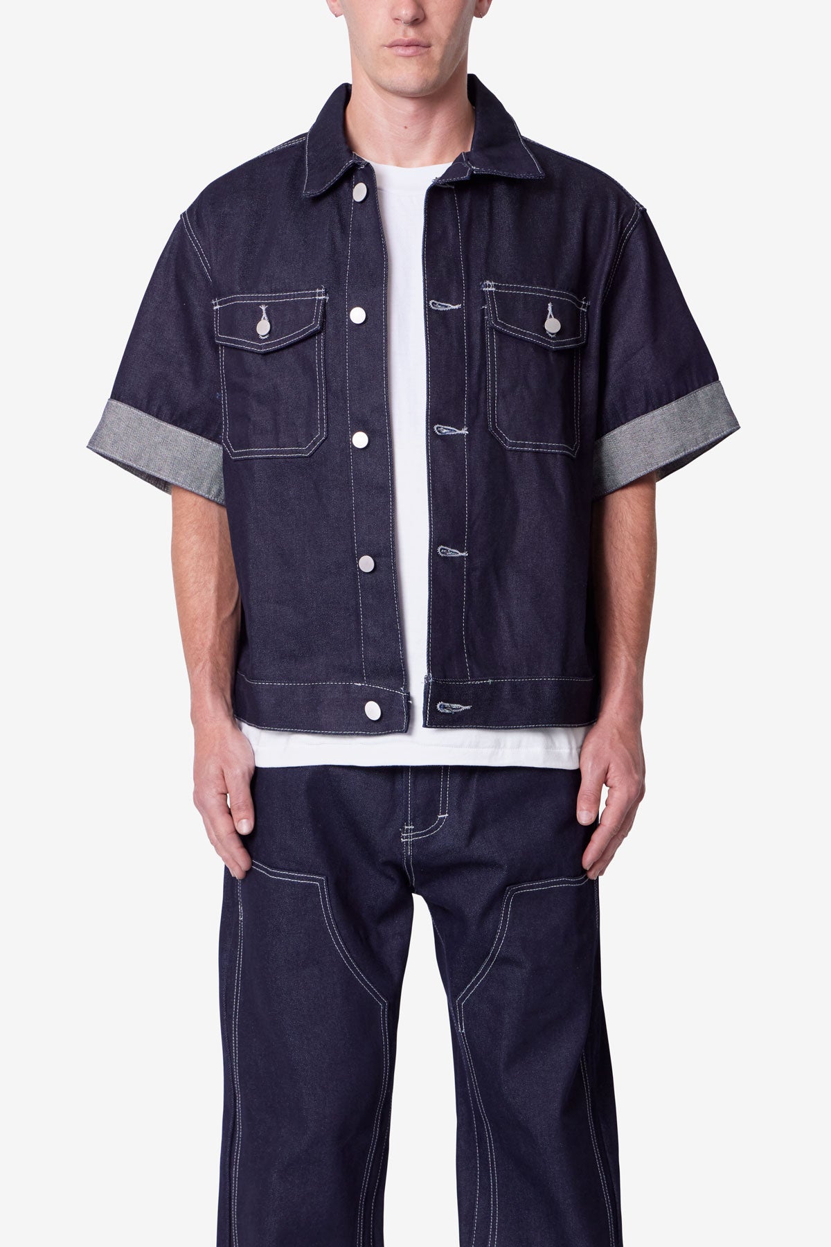 Raw Denim Work Shirt - Blue