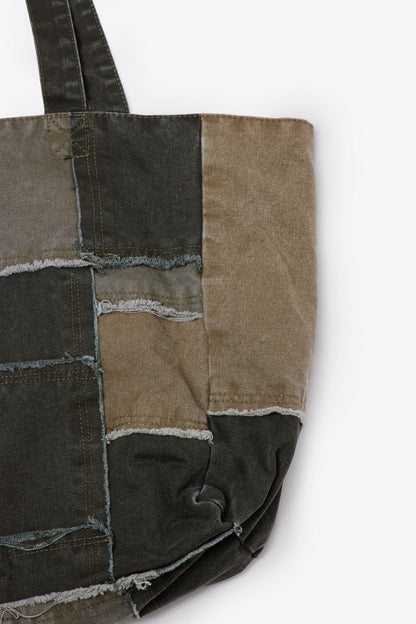 Reconstructed Canvas Tote Bag - Olive