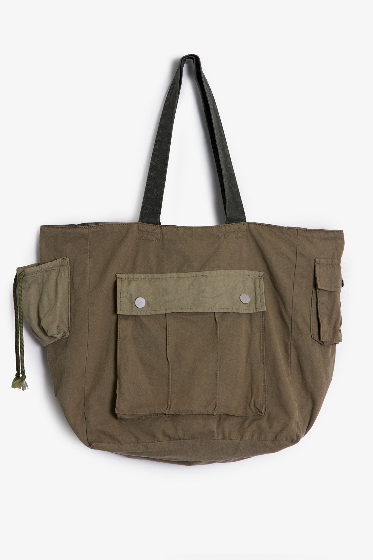 Reconstructed Canvas Tote Bag - Olive