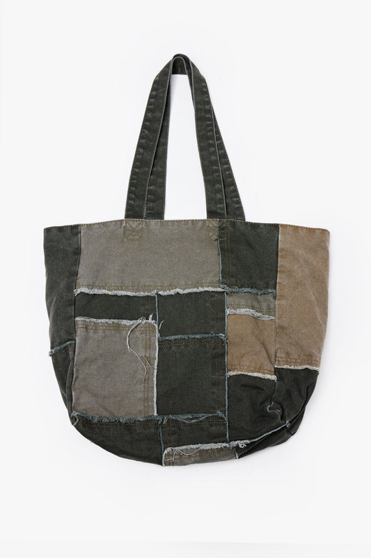Reconstructed Canvas Tote Bag - Olive