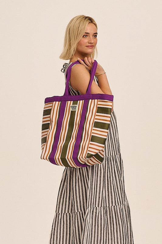 Recycled Nylon Easy Bag - Green & Orange