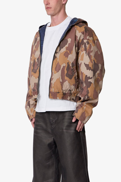 Reversible Hooded Zip Up Jacket - Camo