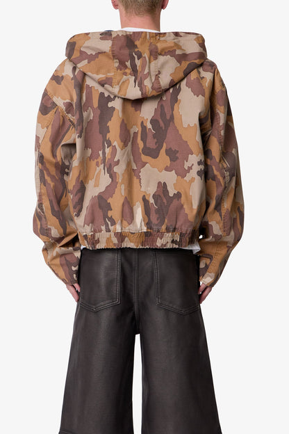 Reversible Hooded Zip Up Jacket - Camo