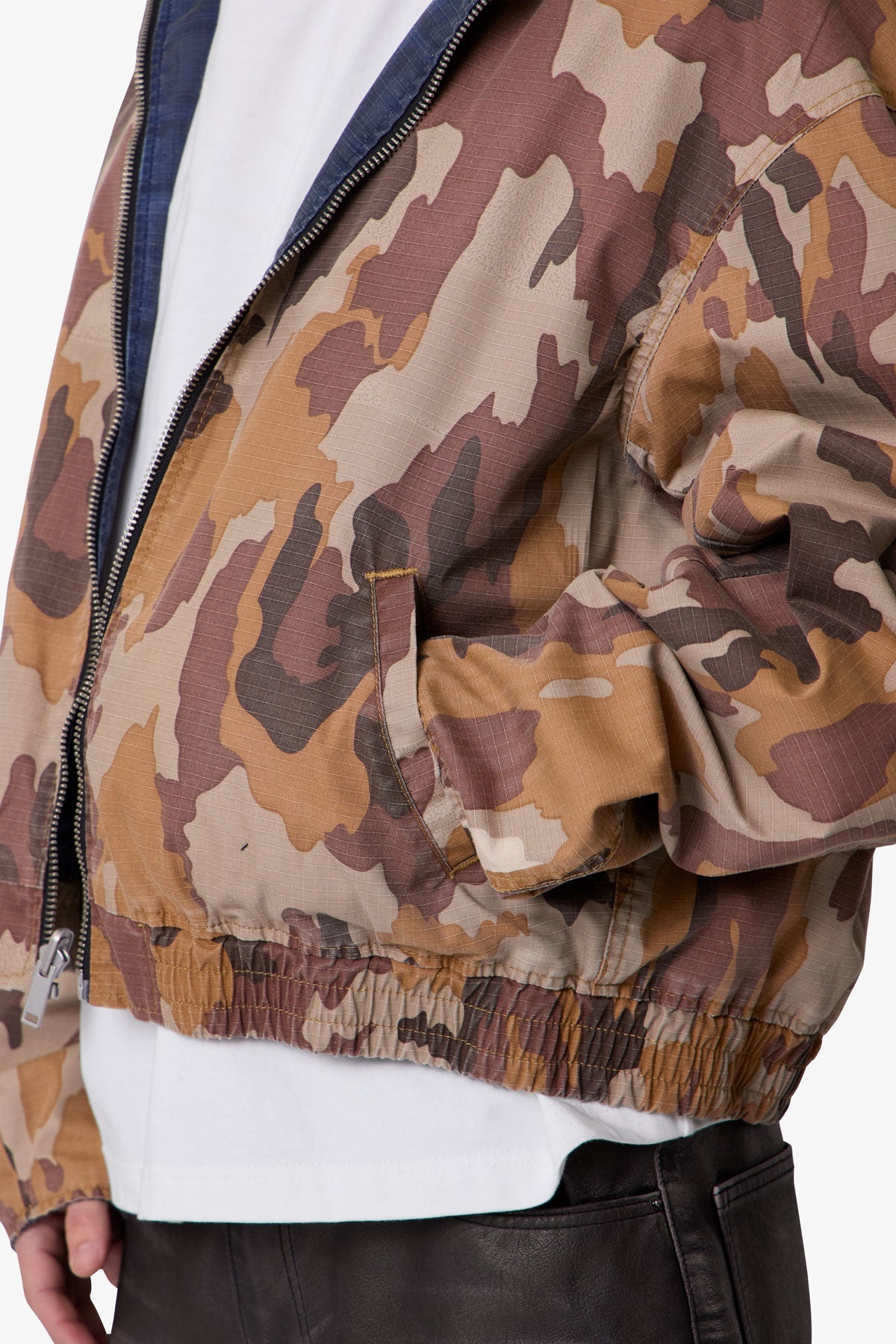Reversible Hooded Zip Up Jacket - Camo