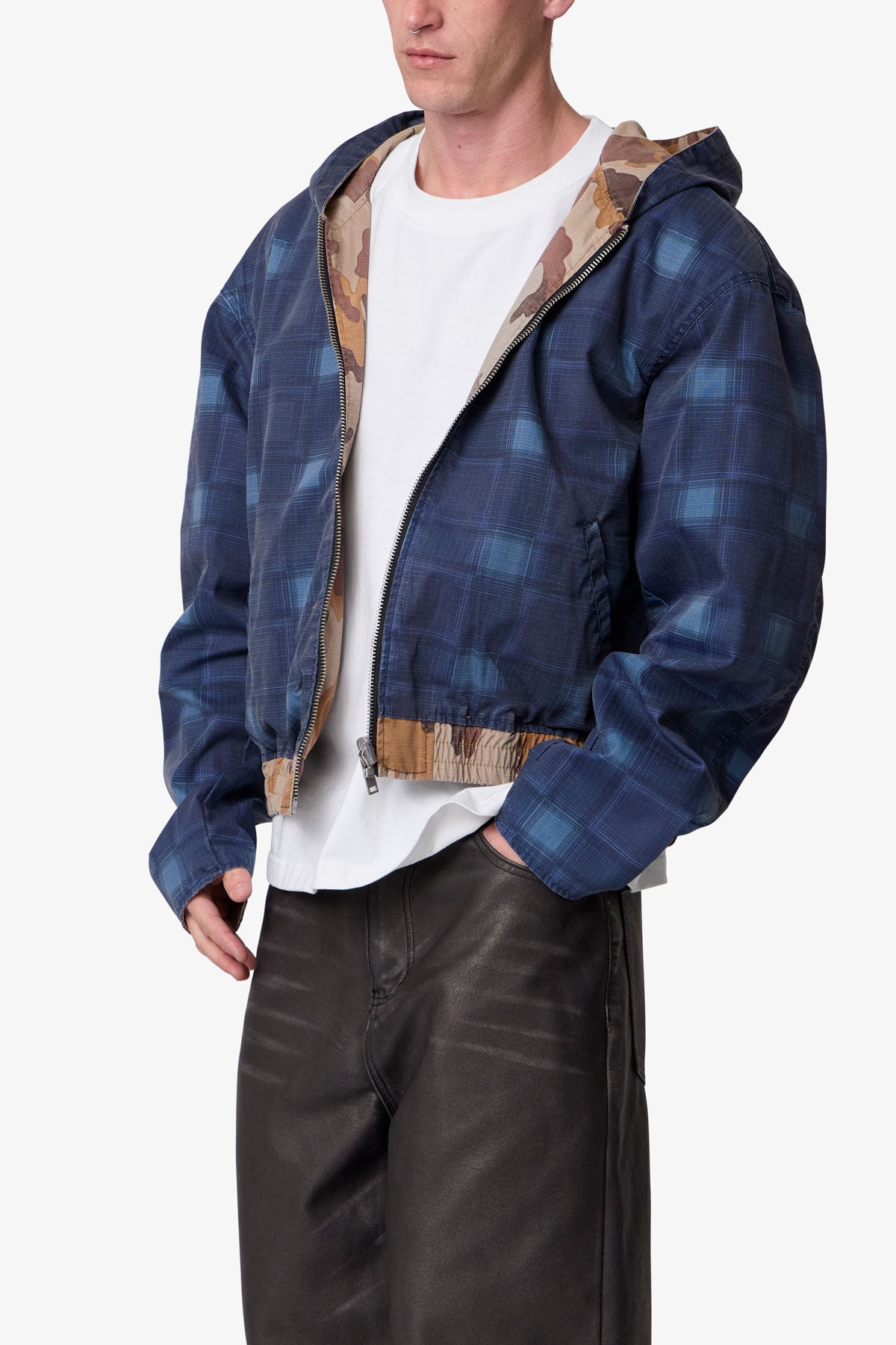 Reversible Hooded Zip Up Jacket - Camo