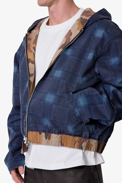 Reversible Hooded Zip Up Jacket - Camo