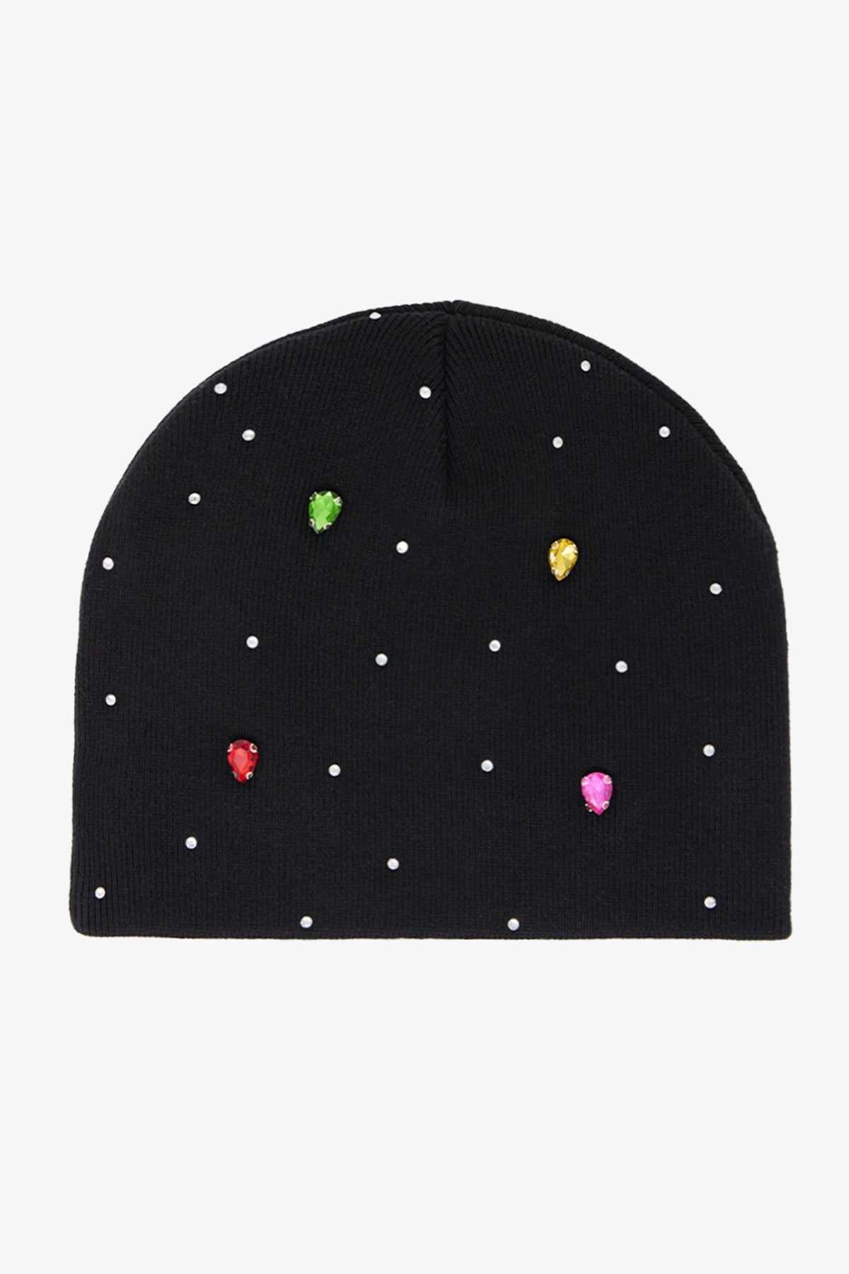 Rhinestone Beanie - Black