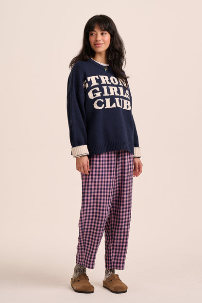 Peggy Linen Trousers - Pink Gingham