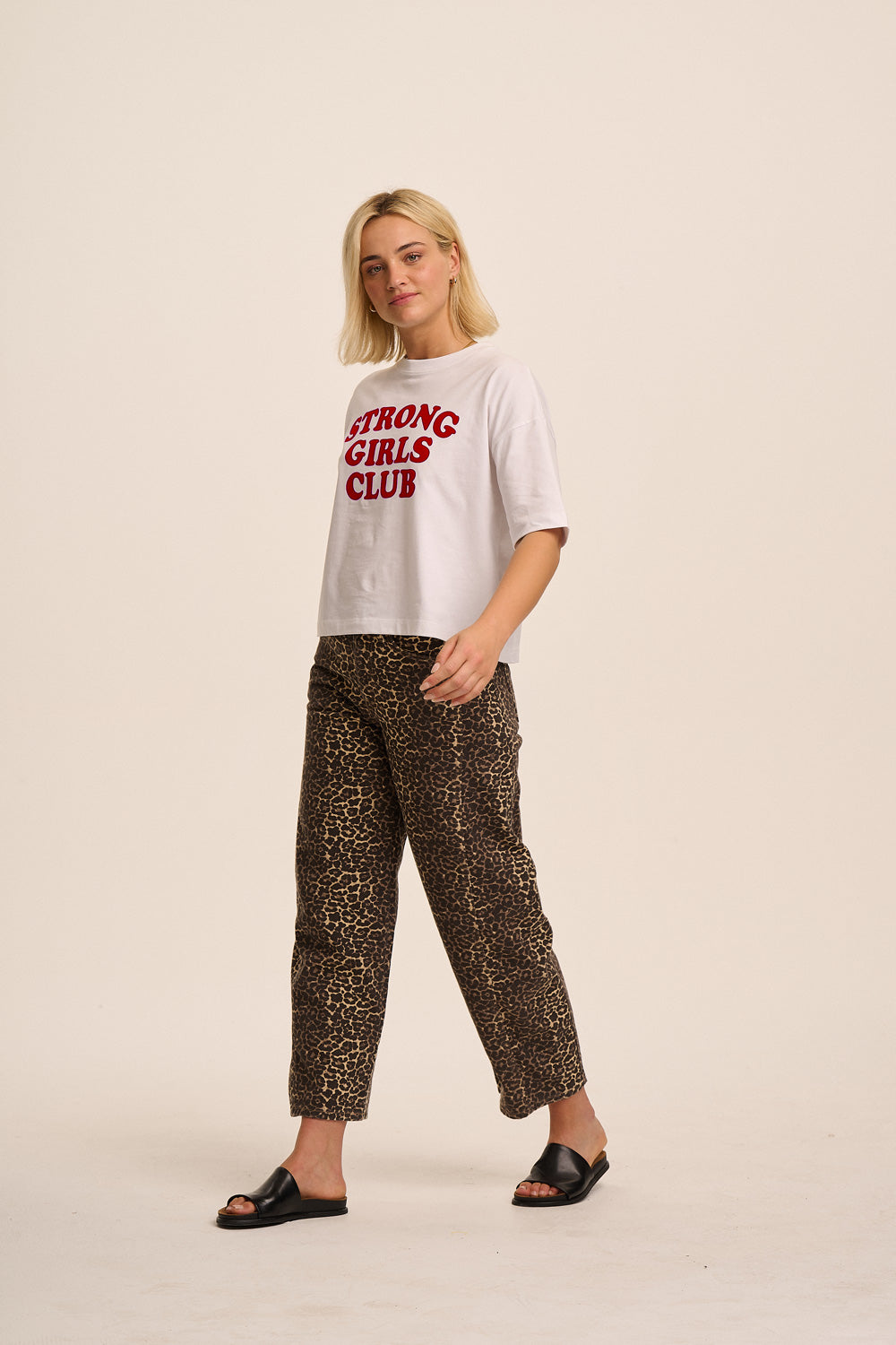 Strong Girls Club Relaxed Boxy TShirt - White & Red