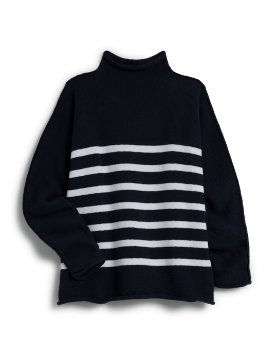 MONTEREY Marine with White Stripe, Pure Italian Cotton