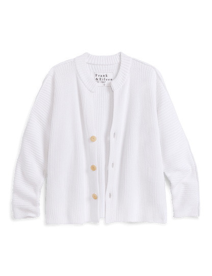 MONTECITO CARDIGAN White, Pure Italian Cotton