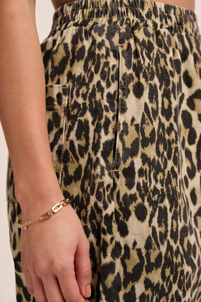 Ottie Denim Trousers - Leopard