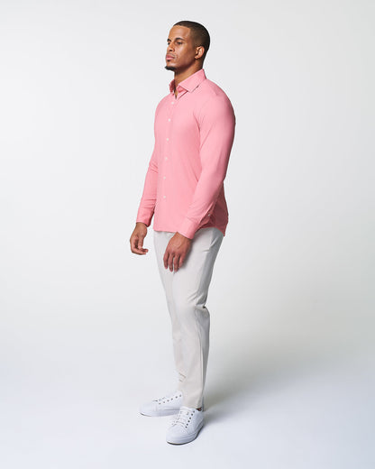 "The Daytona" Sport Shirt - Abstract Pink Mini Dot Print