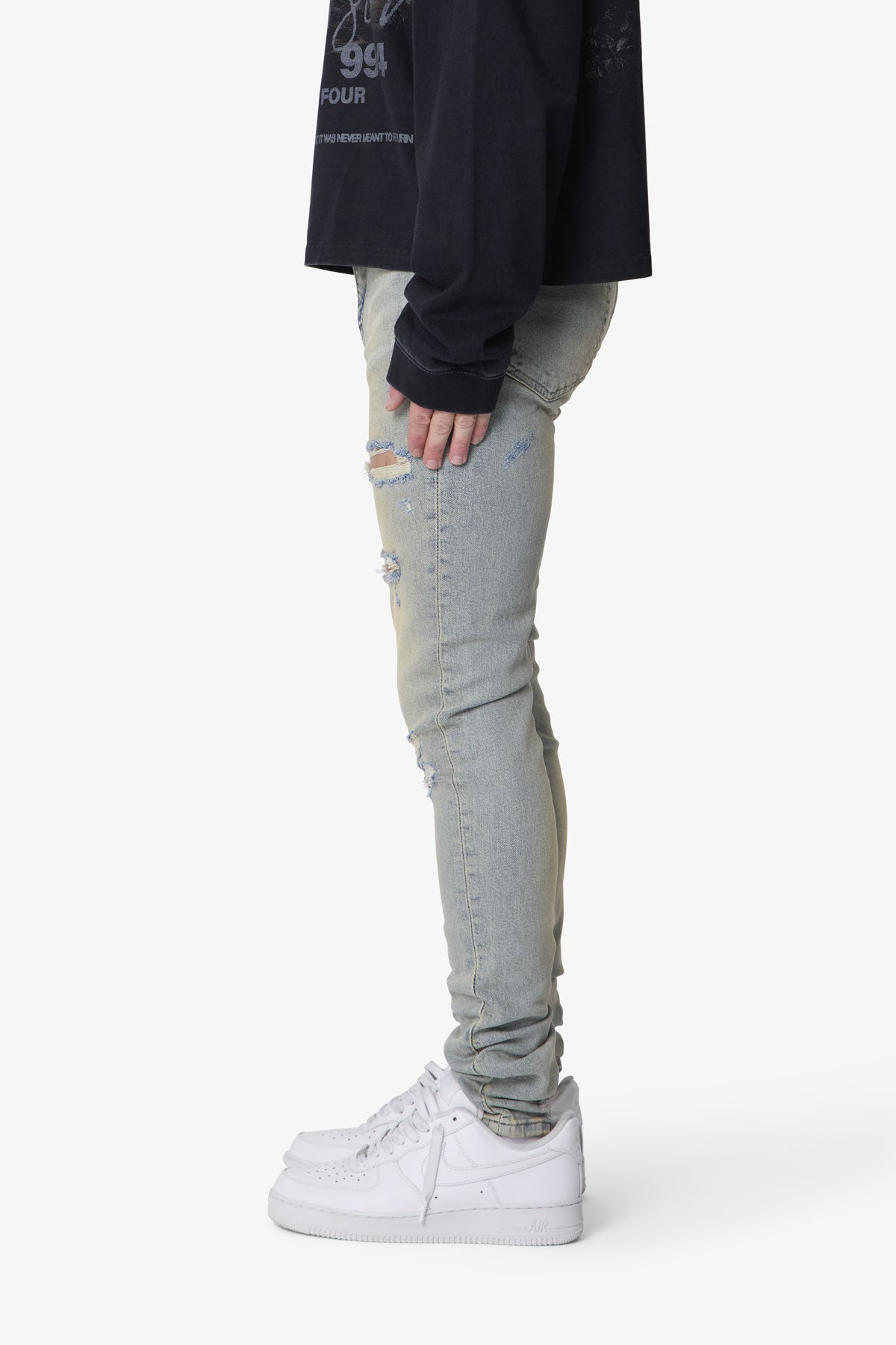 Shredded Skinny Denim - Blue