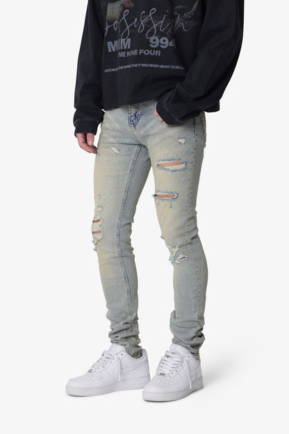 Shredded Skinny Denim - Blue