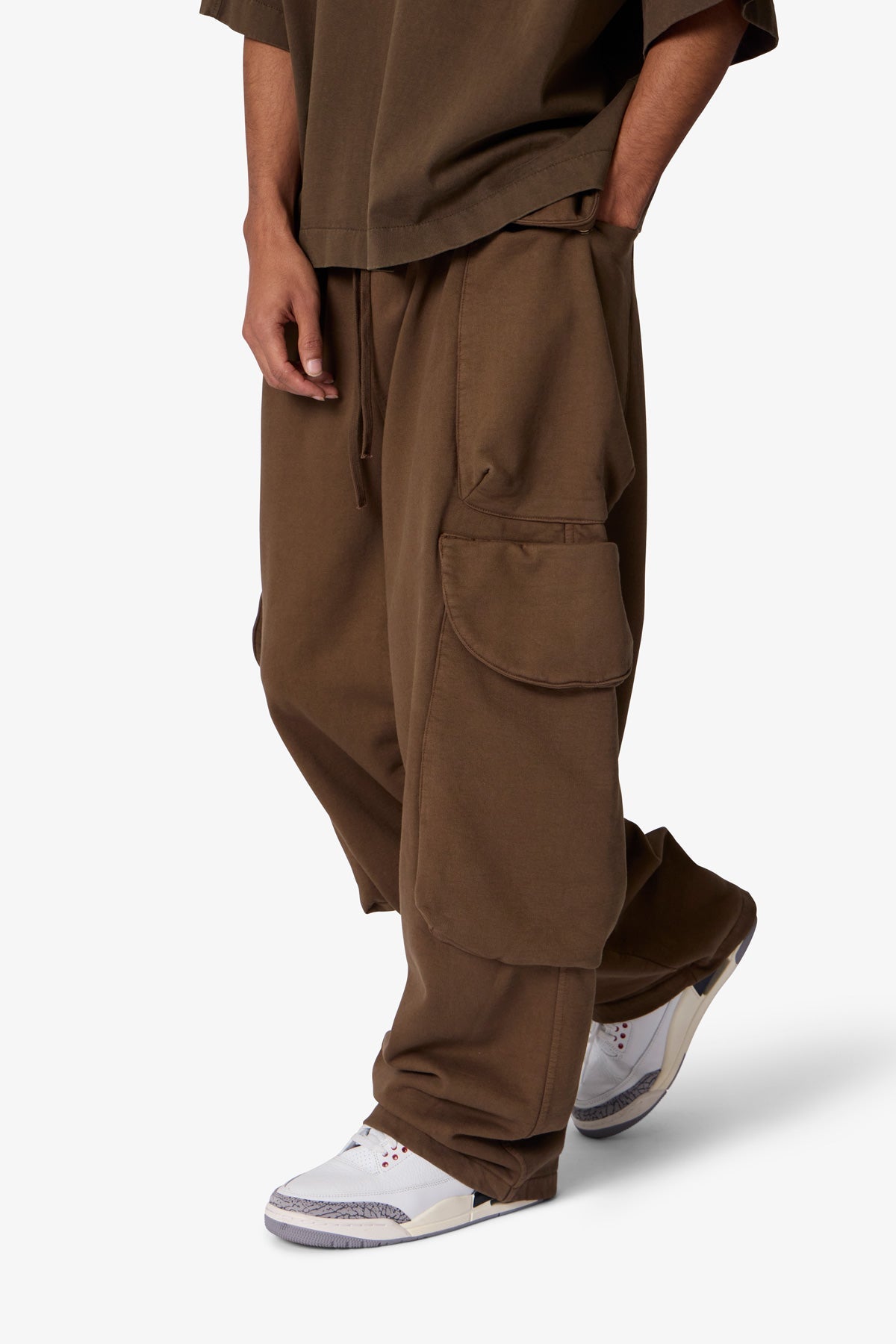 Side Cargo Pocket Sweatpants - Olive