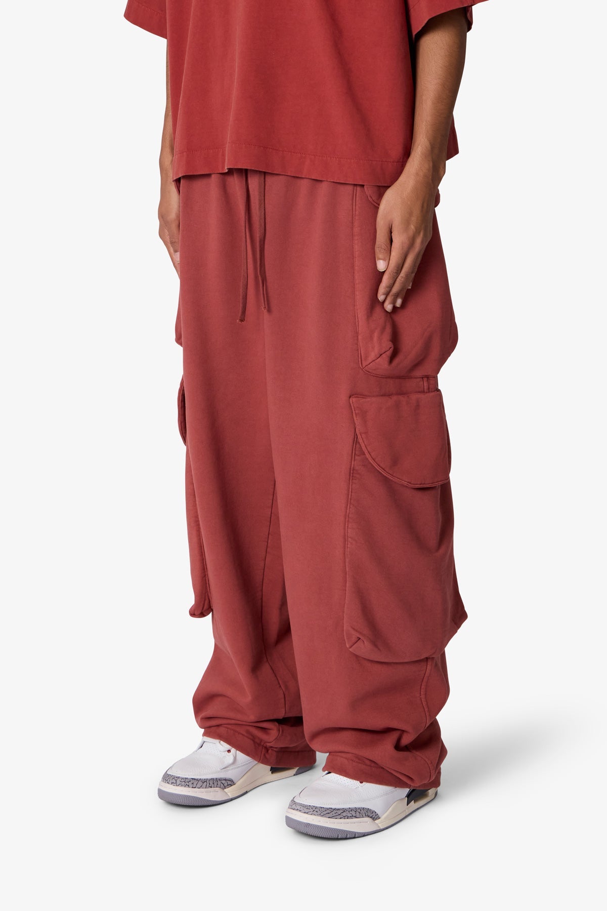 Side Cargo Pocket Sweatpants - Rust