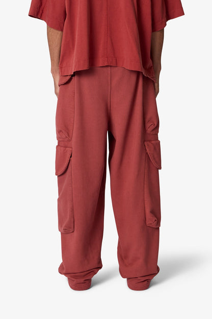 Side Cargo Pocket Sweatpants - Rust