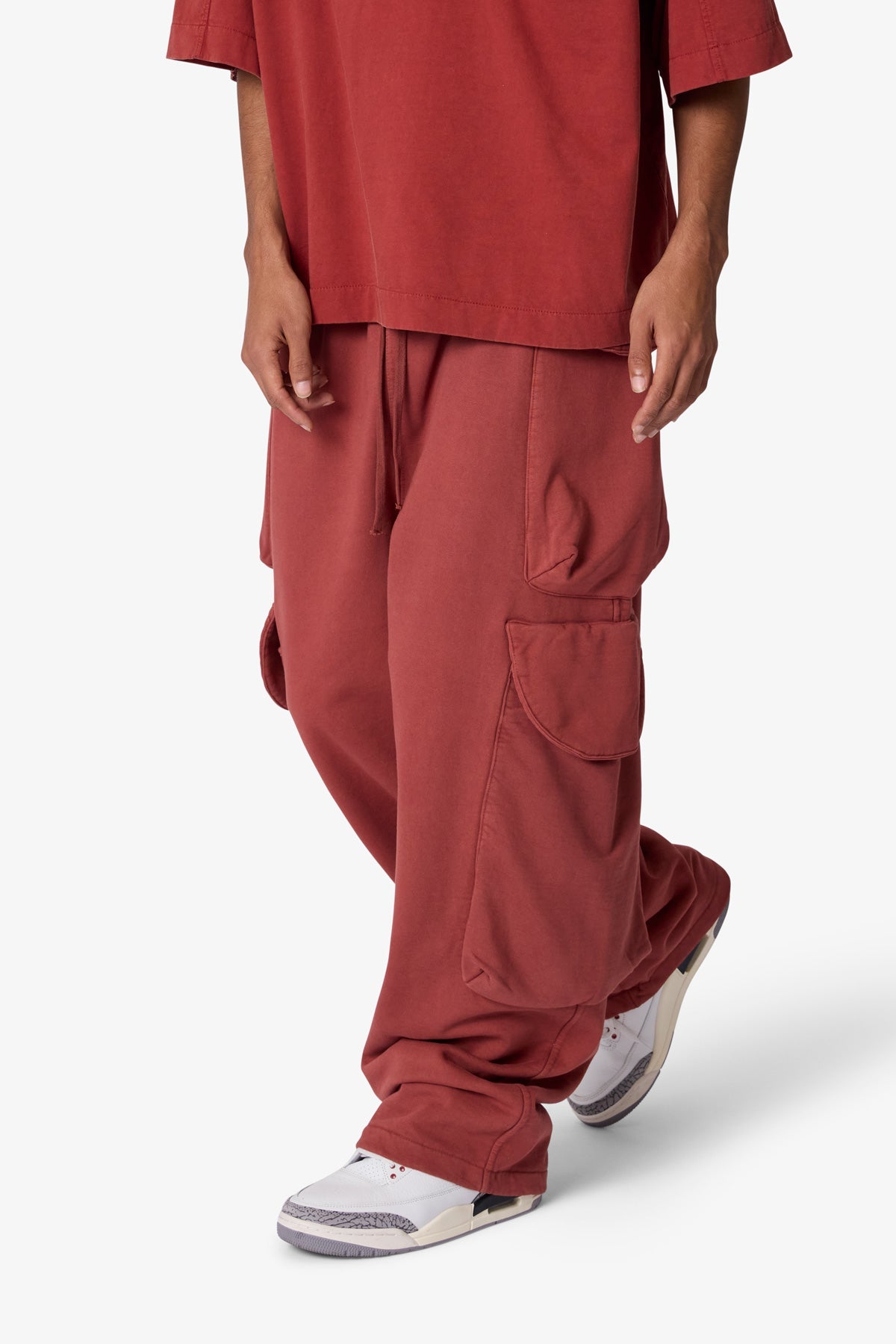 Side Cargo Pocket Sweatpants - Rust