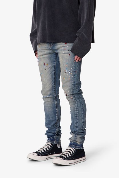 Skinny Crystal Denim - Washed Blue