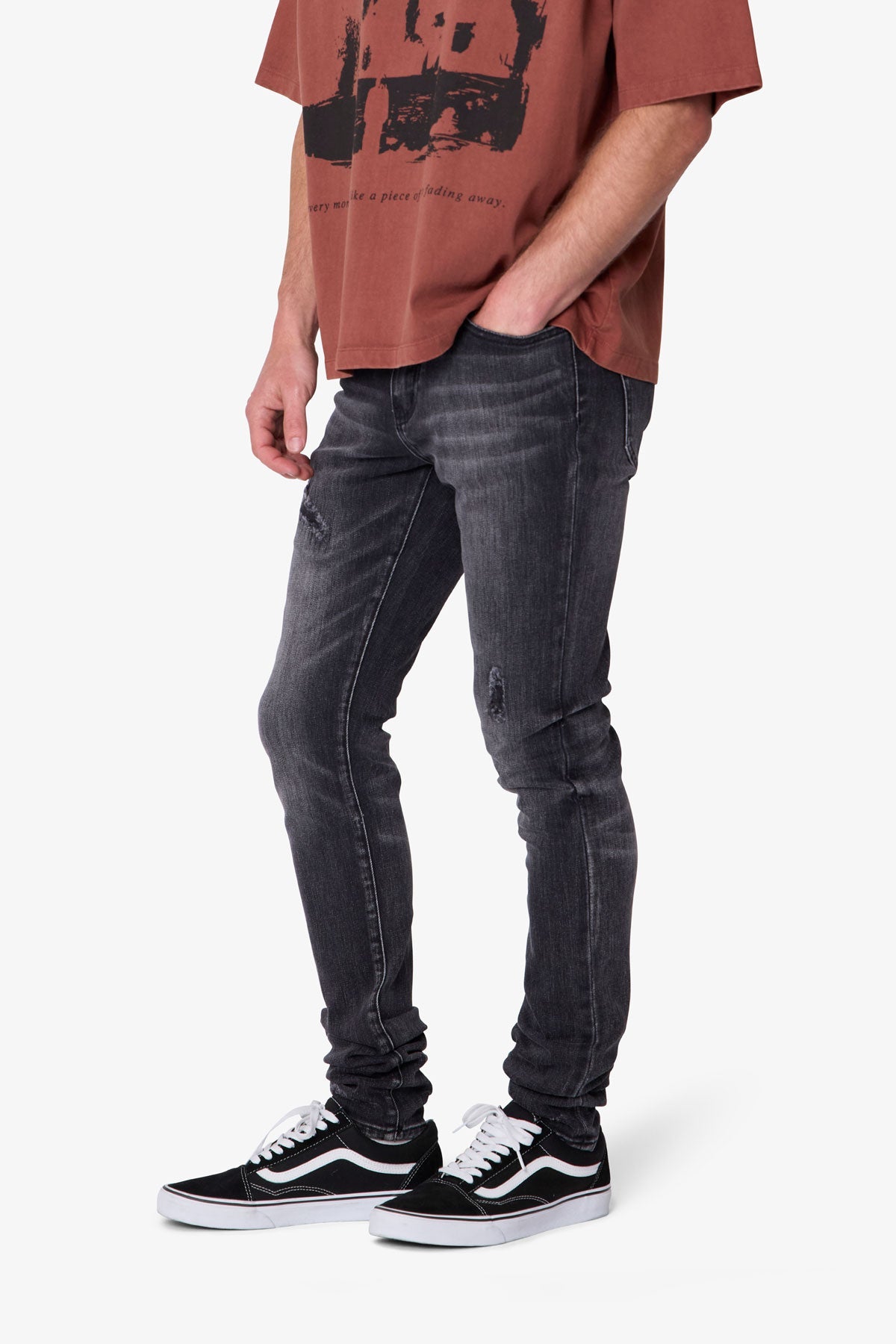 Skinny Distressed Denim - Vintage Black