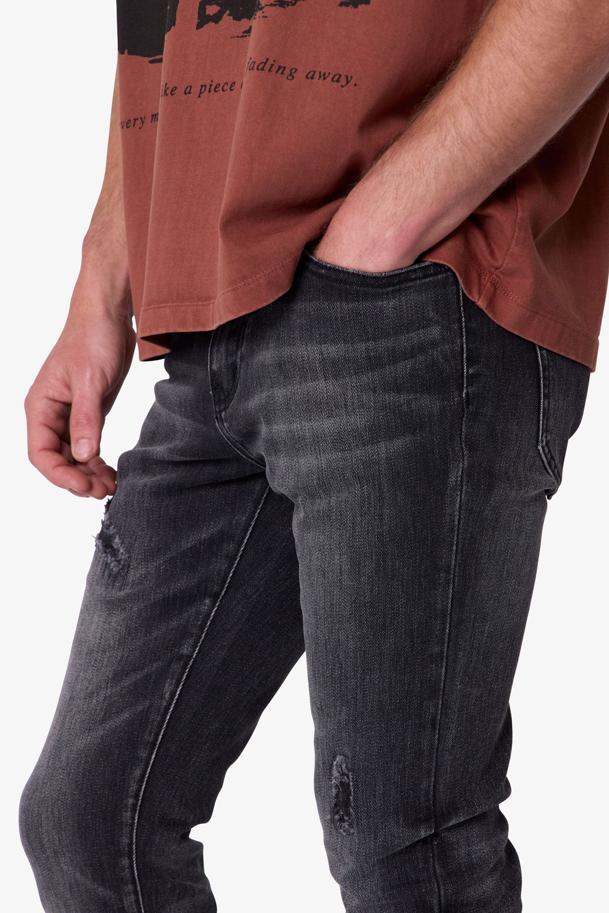 Skinny Distressed Denim - Vintage Black