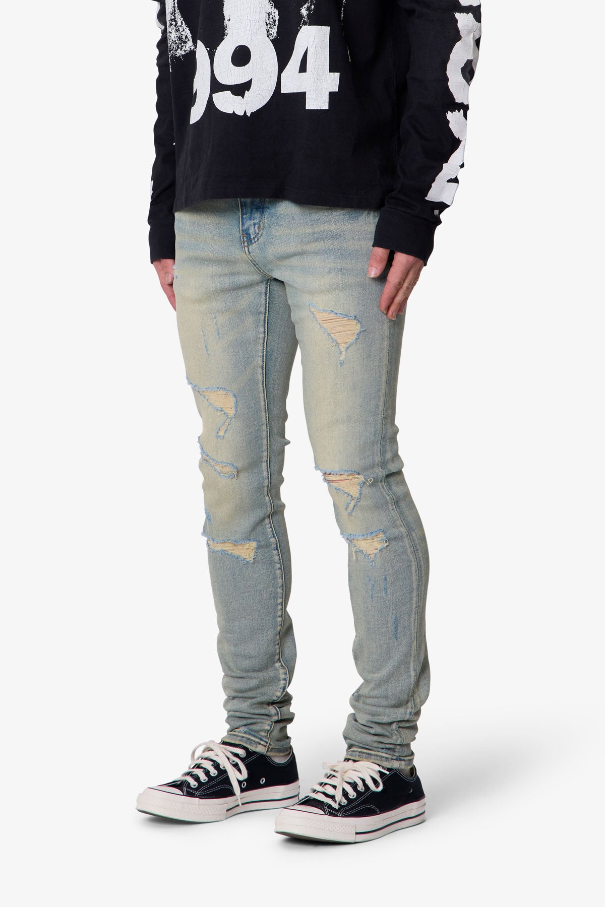 Skinny Distressed Denim - Vintage Blue