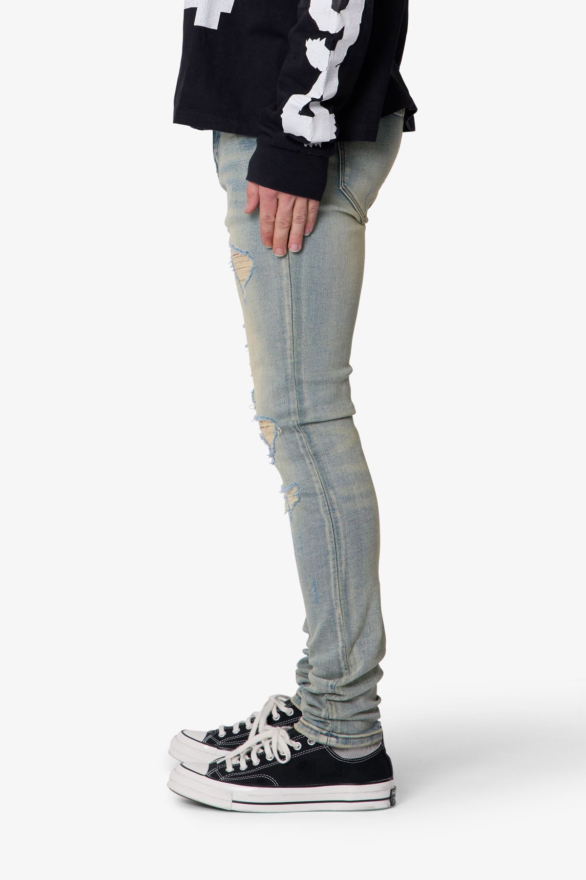 Skinny Distressed Denim - Vintage Blue