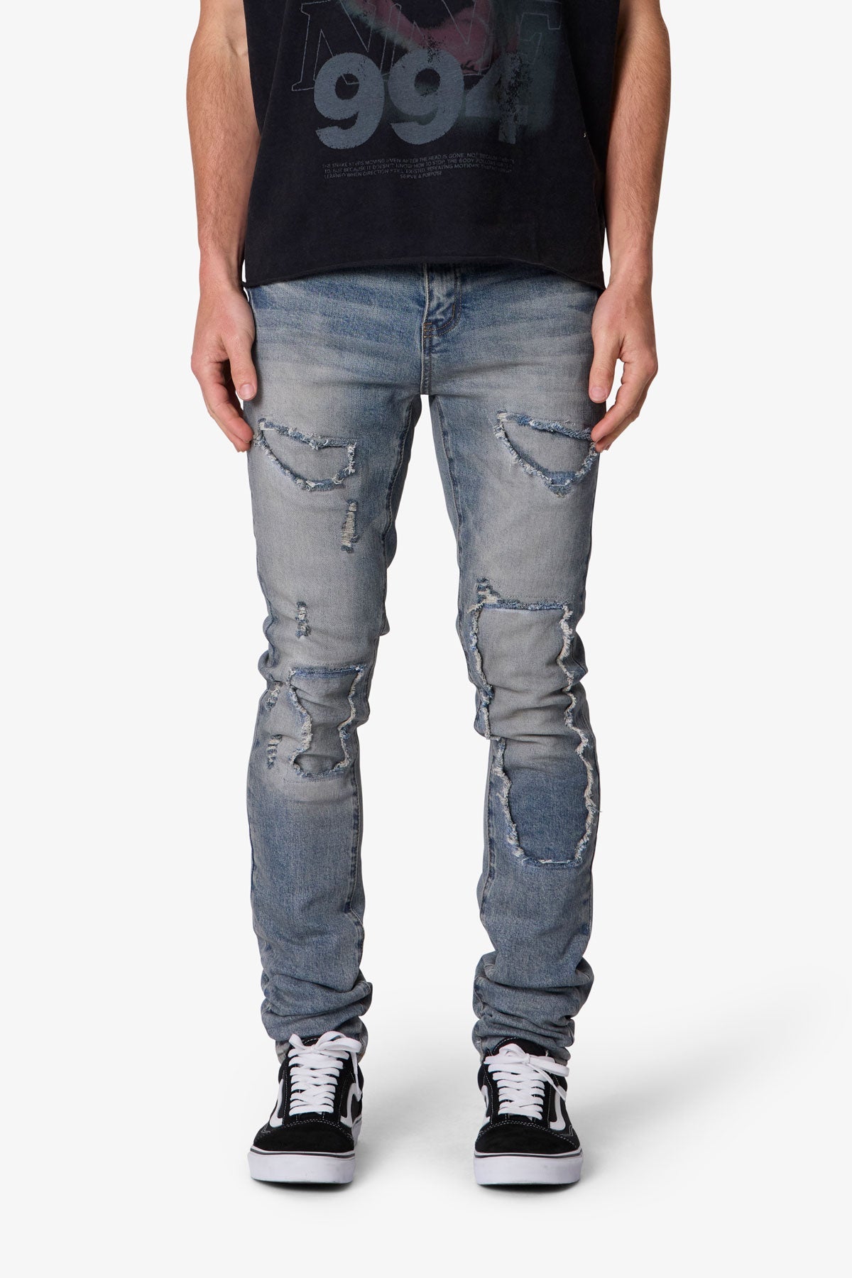Skinny Repair Patch Denim - Blue
