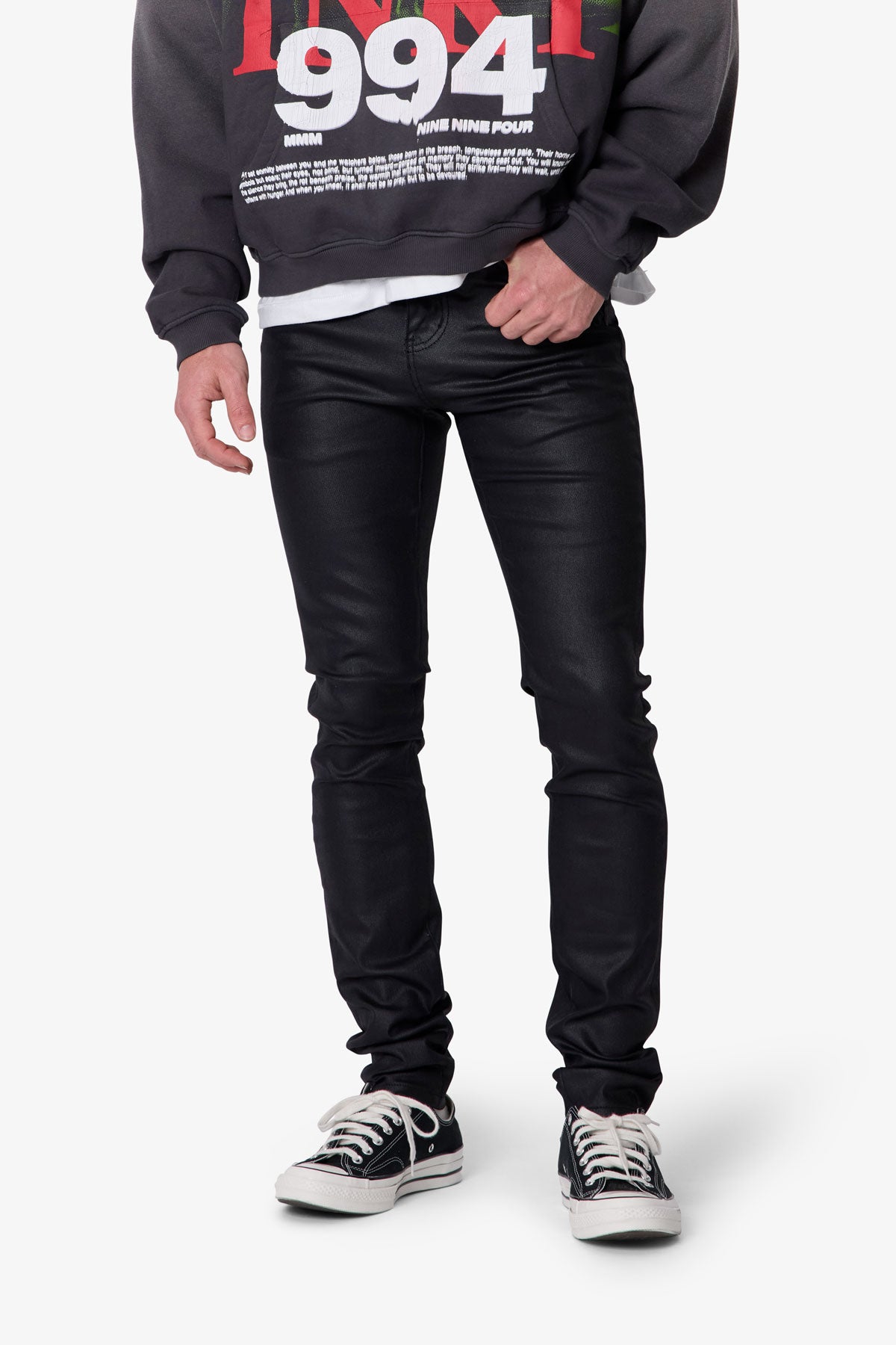 Skinny Waxed Denim - Black