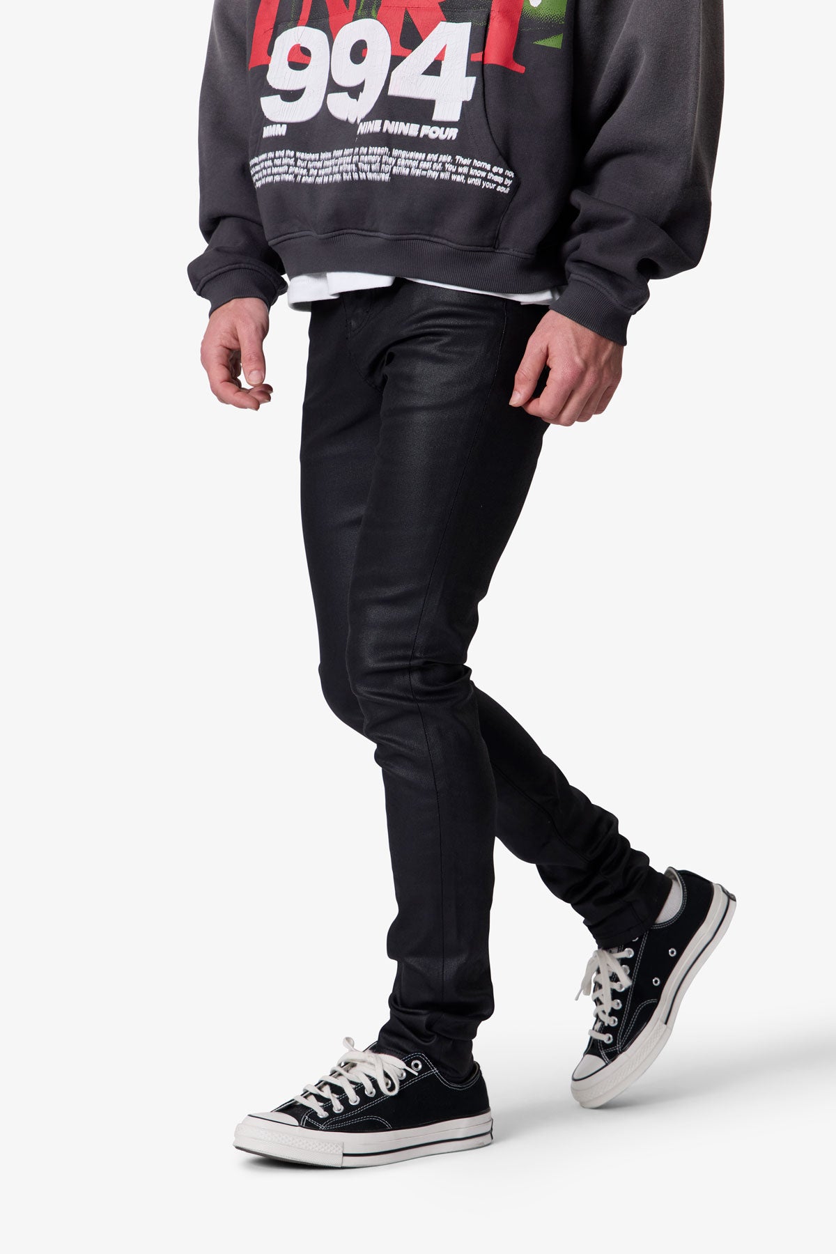 Skinny Waxed Denim - Black