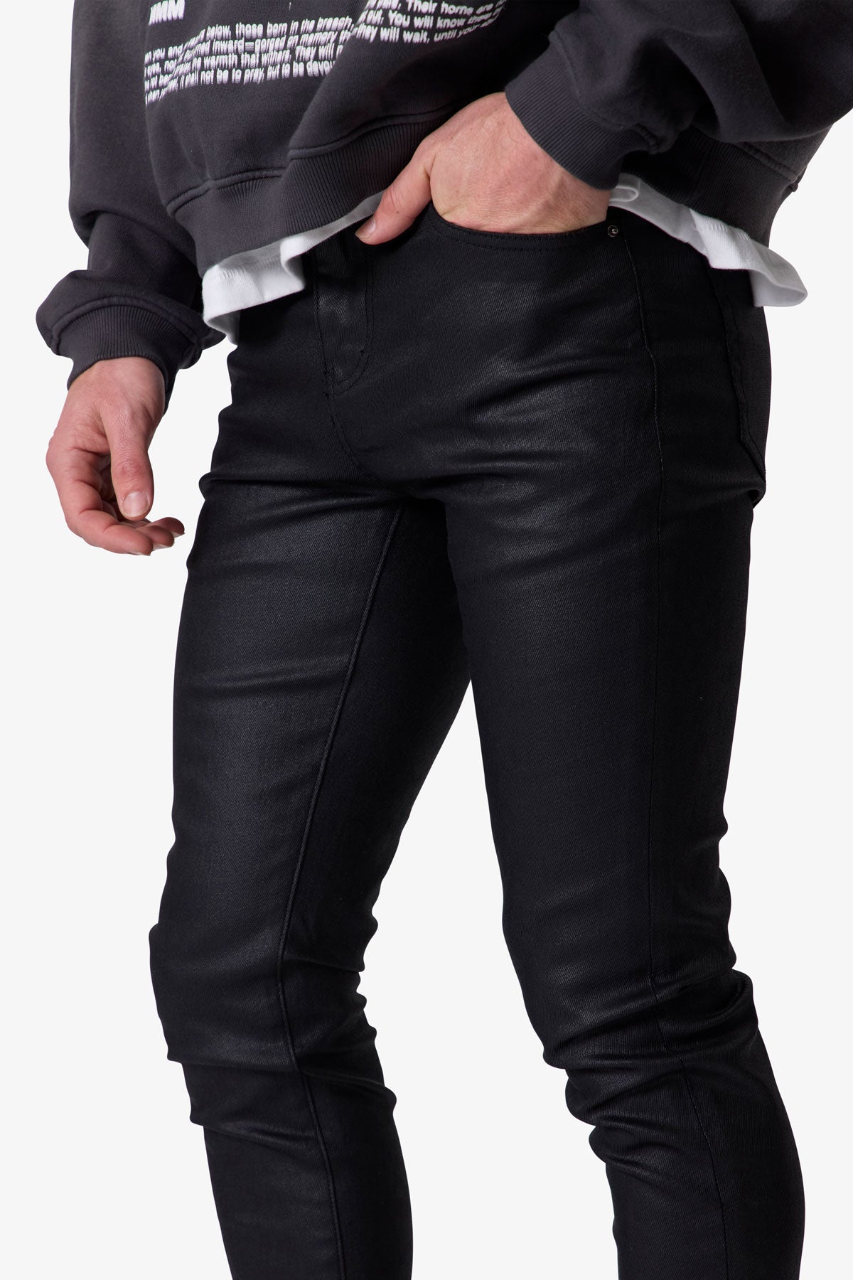 Skinny Waxed Denim - Black