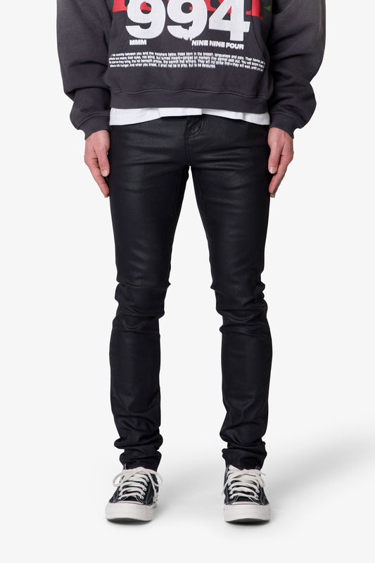 Skinny Waxed Denim - Black