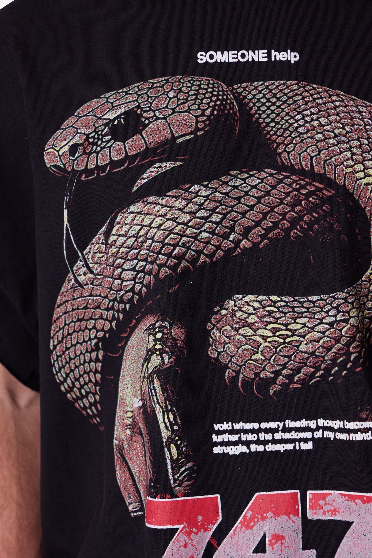 Snake Cutoff Tee - Vintage Black