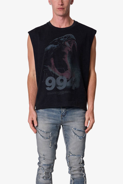Snake Venom Cut Off Tee - Black