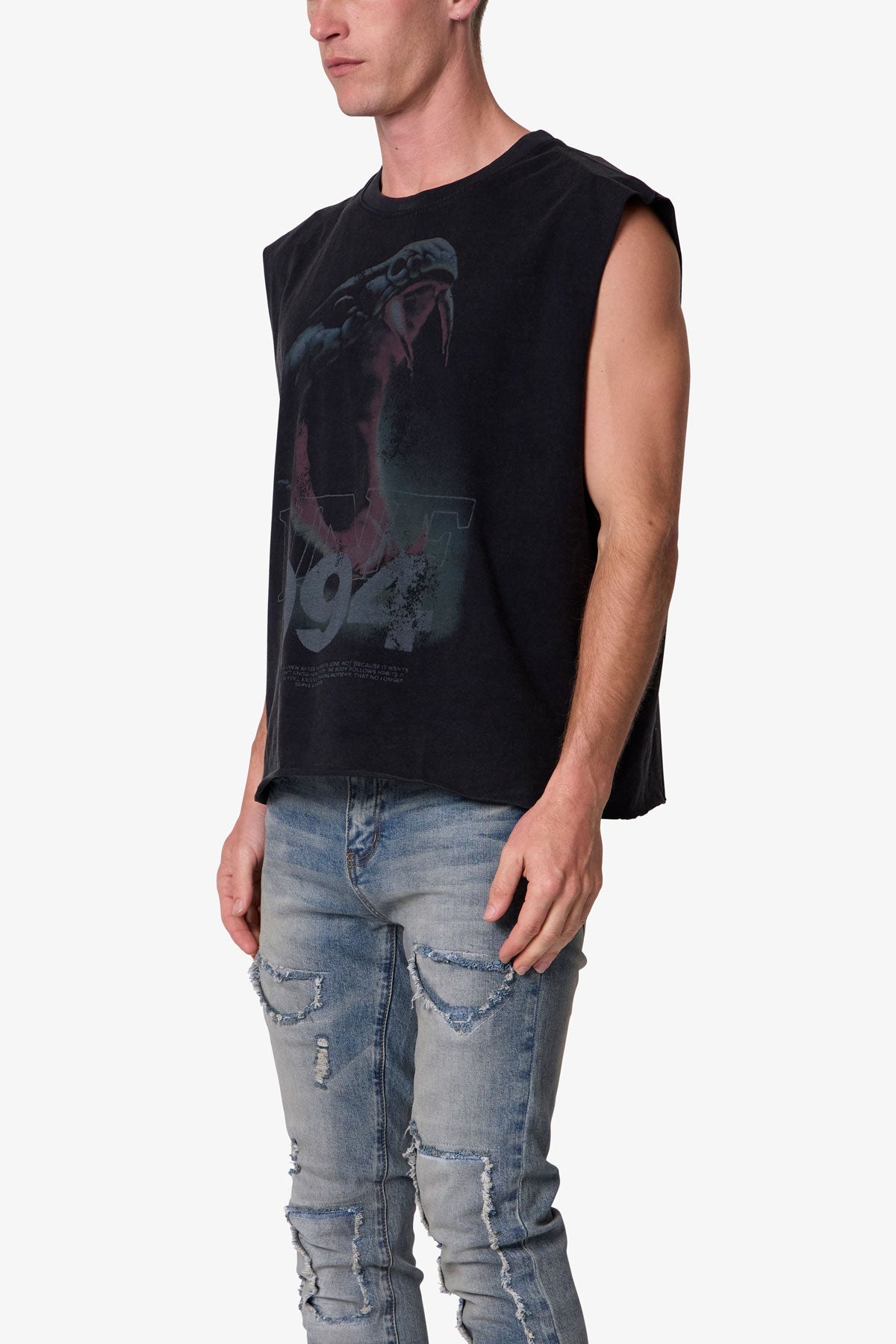 Snake Venom Cut Off Tee - Black