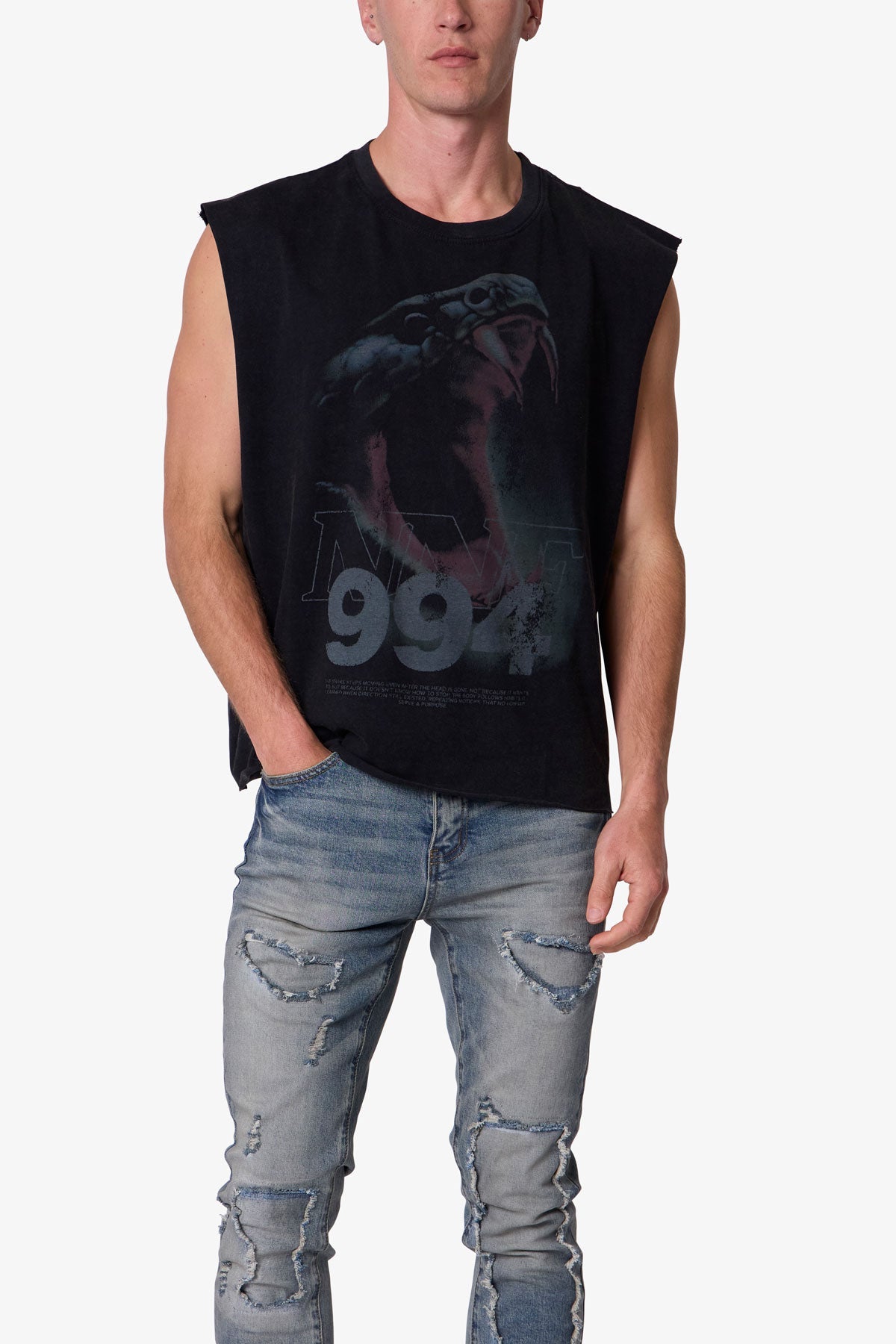 Snake Venom Cut Off Tee - Black