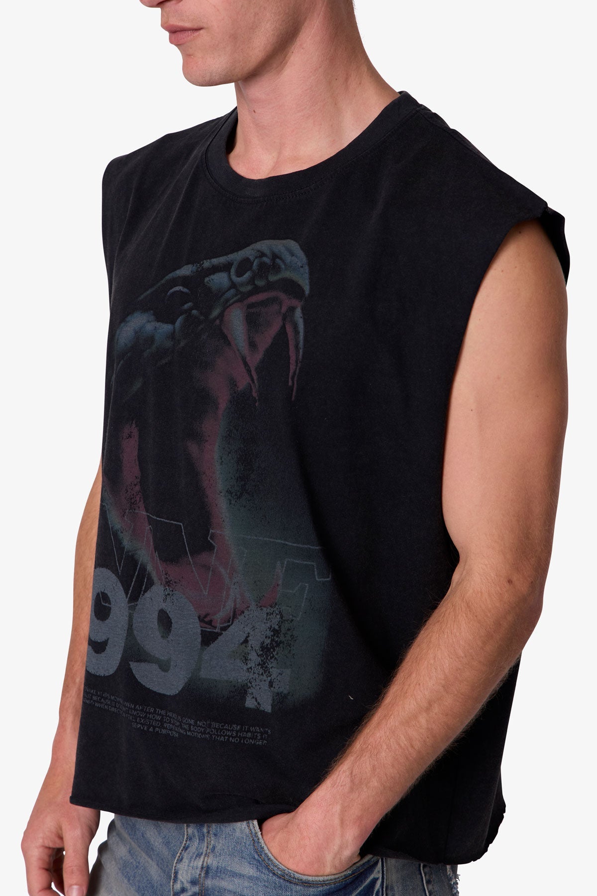 Snake Venom Cut Off Tee - Black