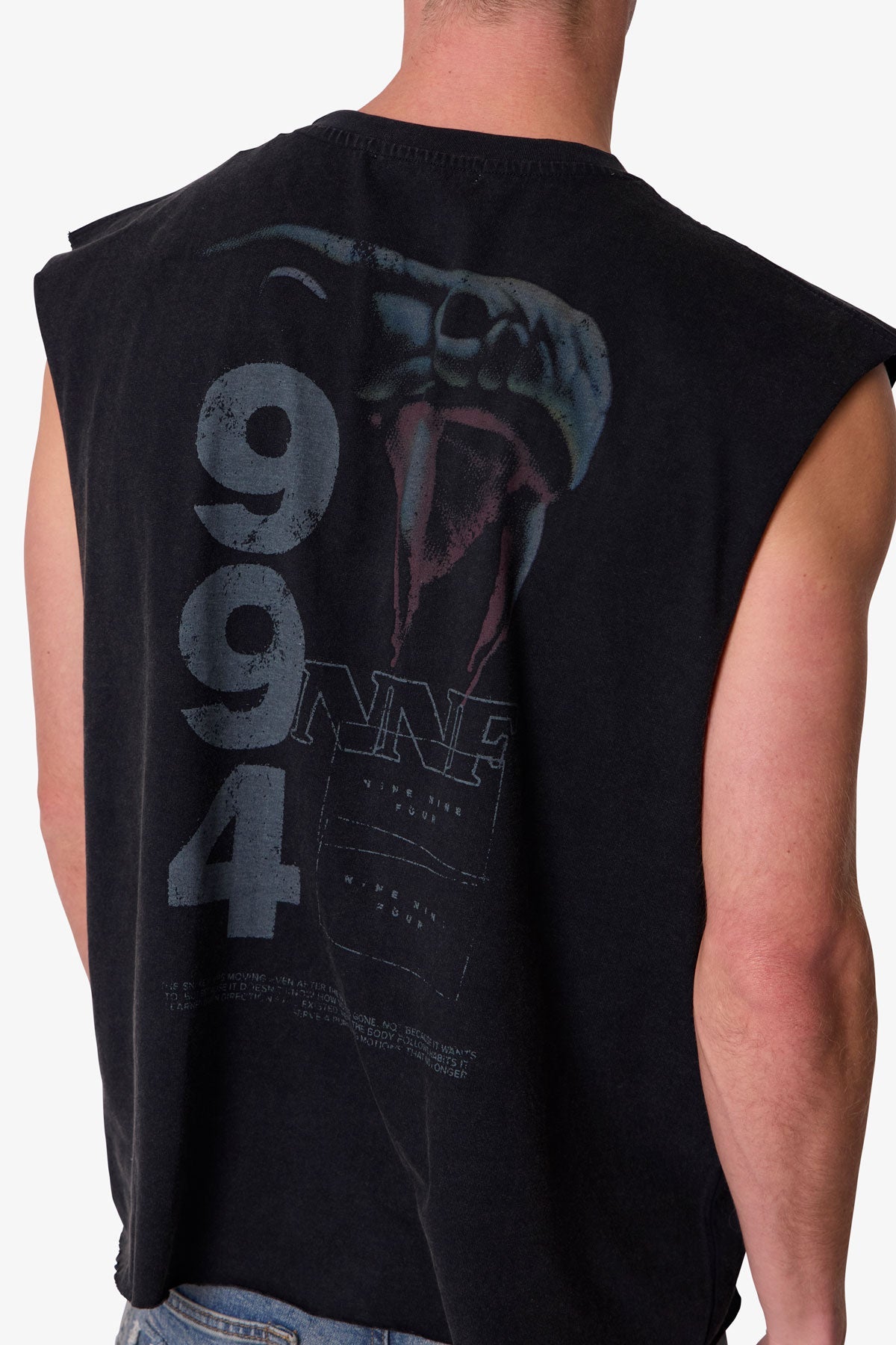 Snake Venom Cut Off Tee - Black