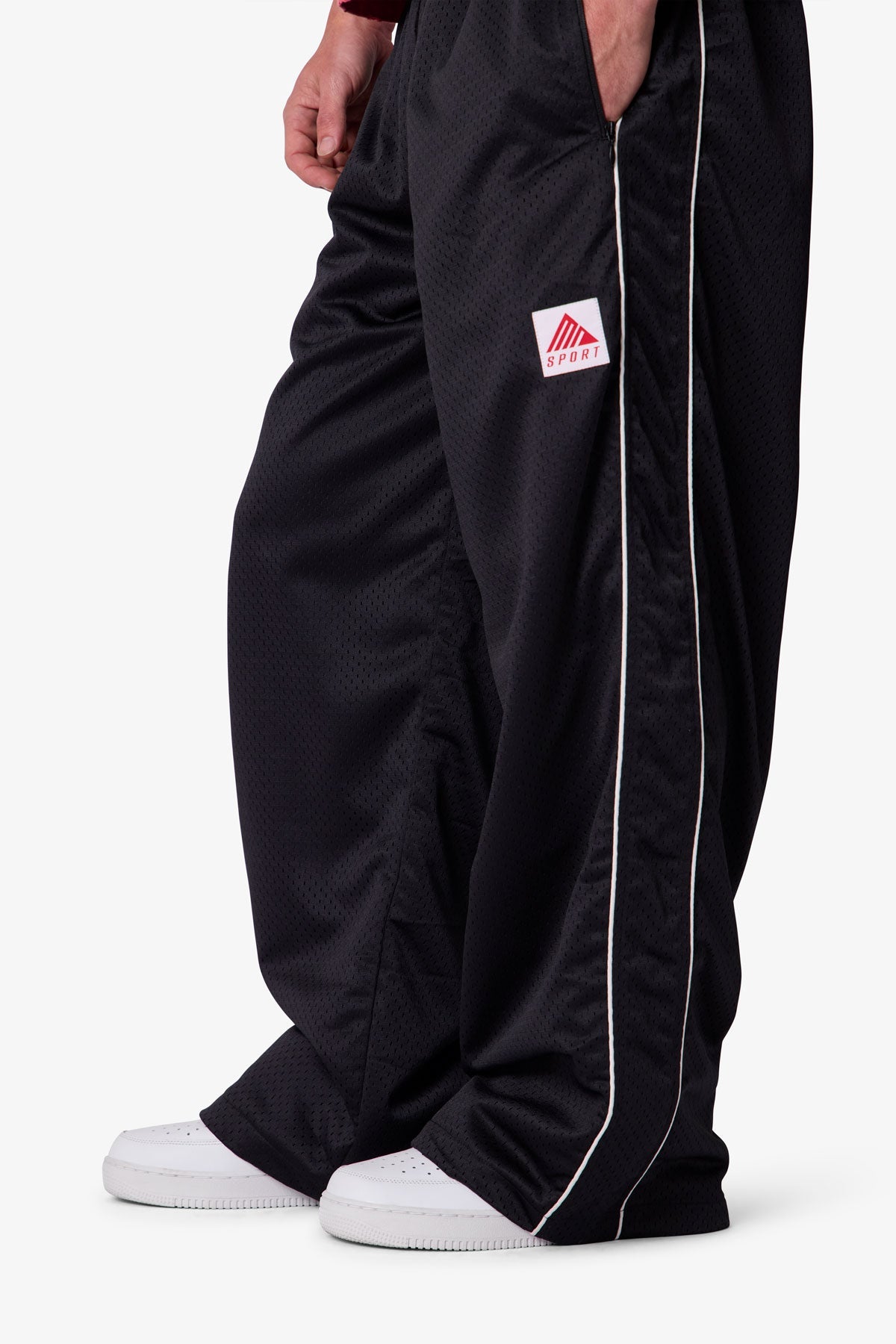 Sport Mesh Track Pants - Black